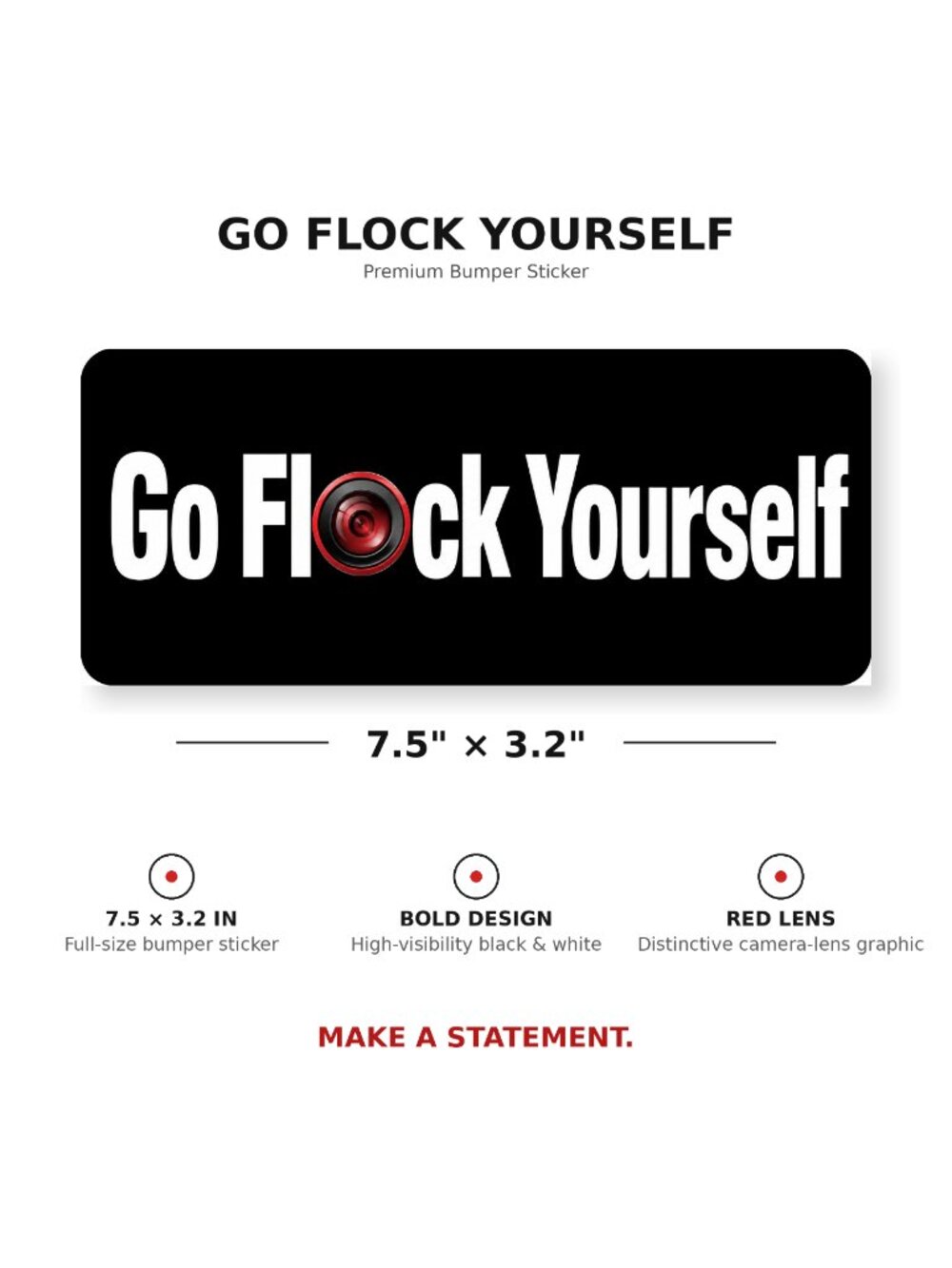 Go Flock Yourself Bumper Sticker Anti Surveillance Flock Camera Vinyl Decal
